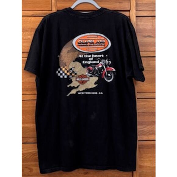 Vintage Harley-Davidson T-Shirt Black Eagle Wolf UK Graphics Multi Unisex XL - Picture 3 of 7